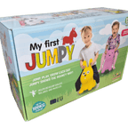 JUMPY – hoppdjur för små barn - ljusblå ko