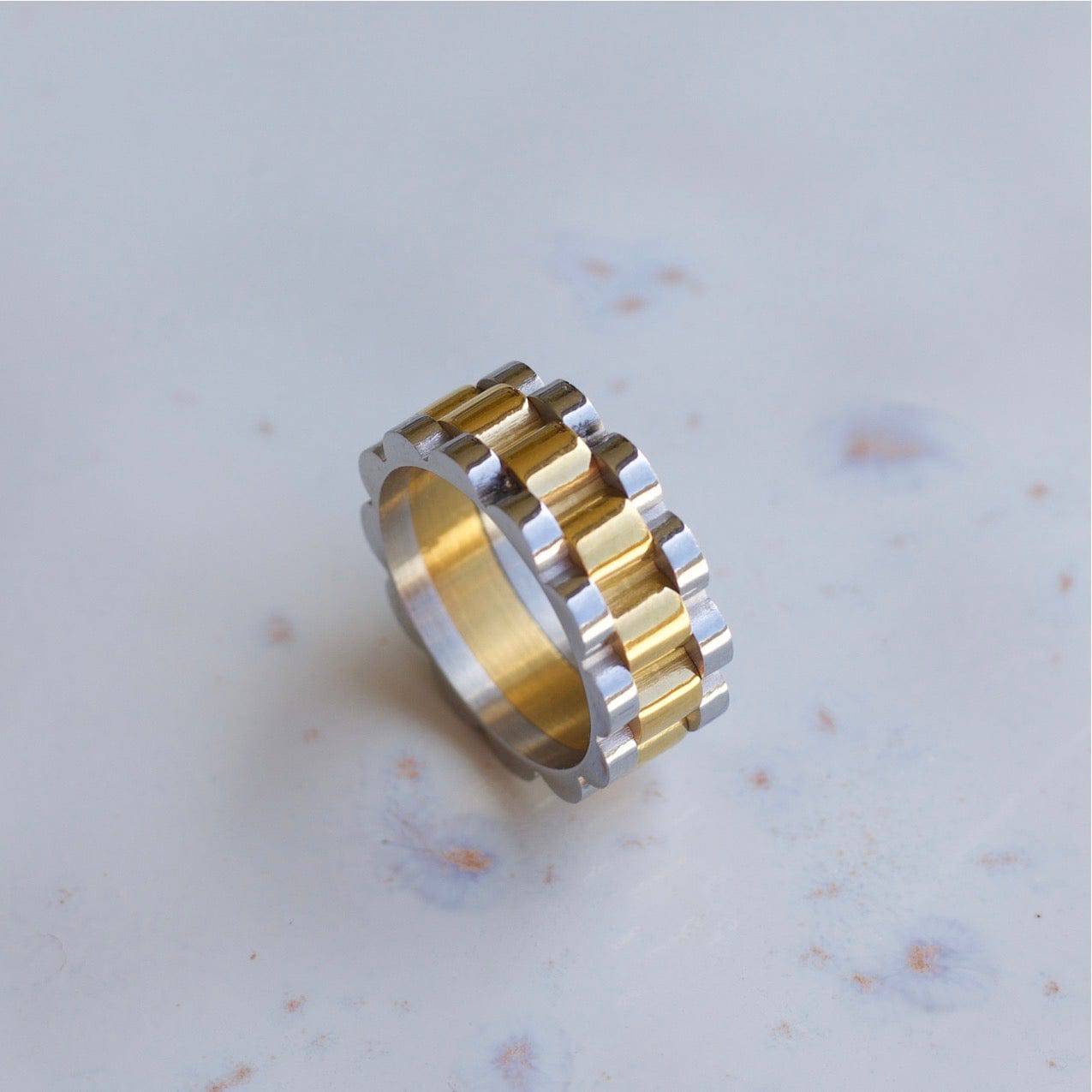 Aiden - Klassisk chunky ring i guld - silver - Store 1998