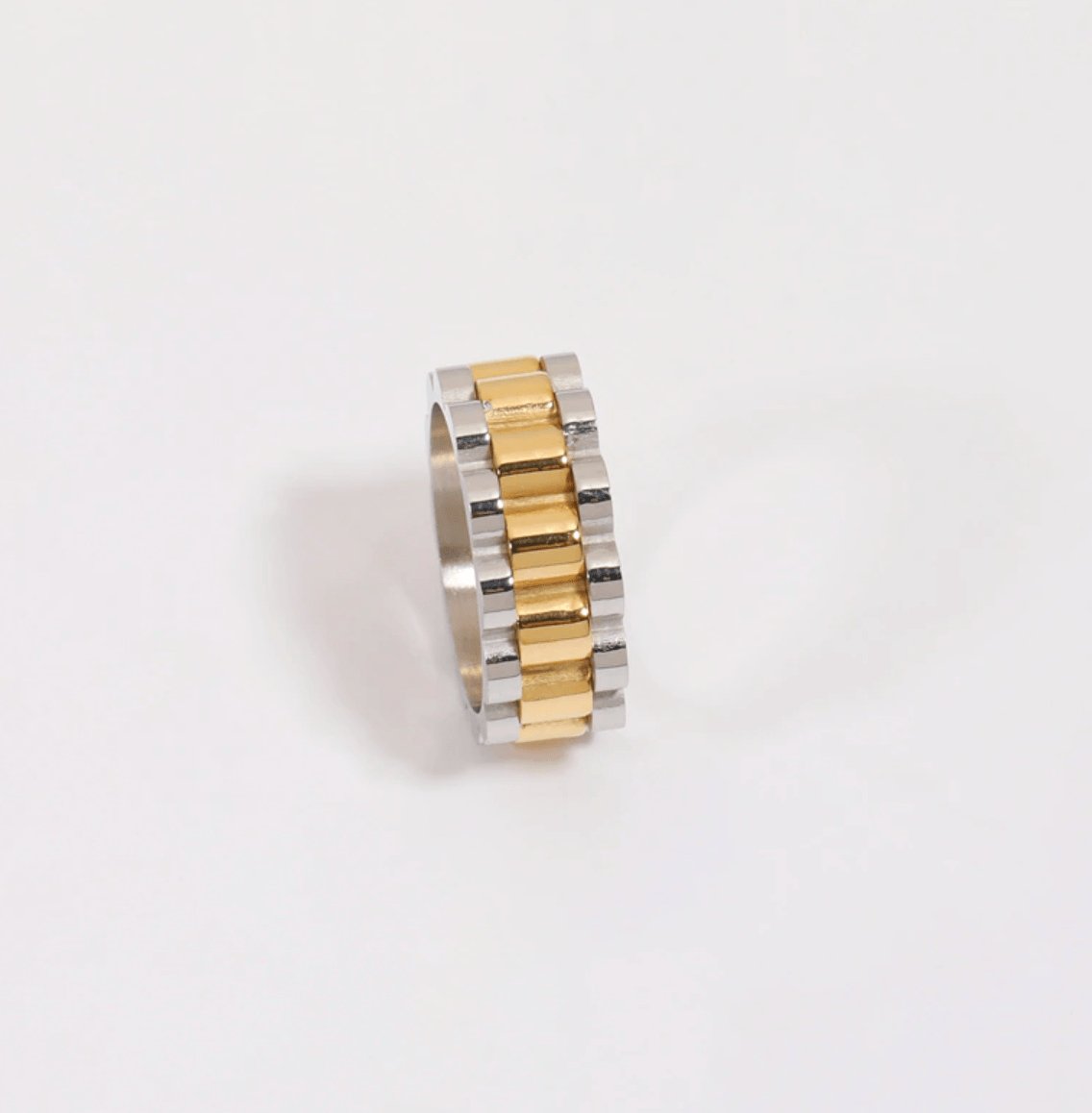 Aiden - Klassisk chunky ring i guld - silver - Store 1998