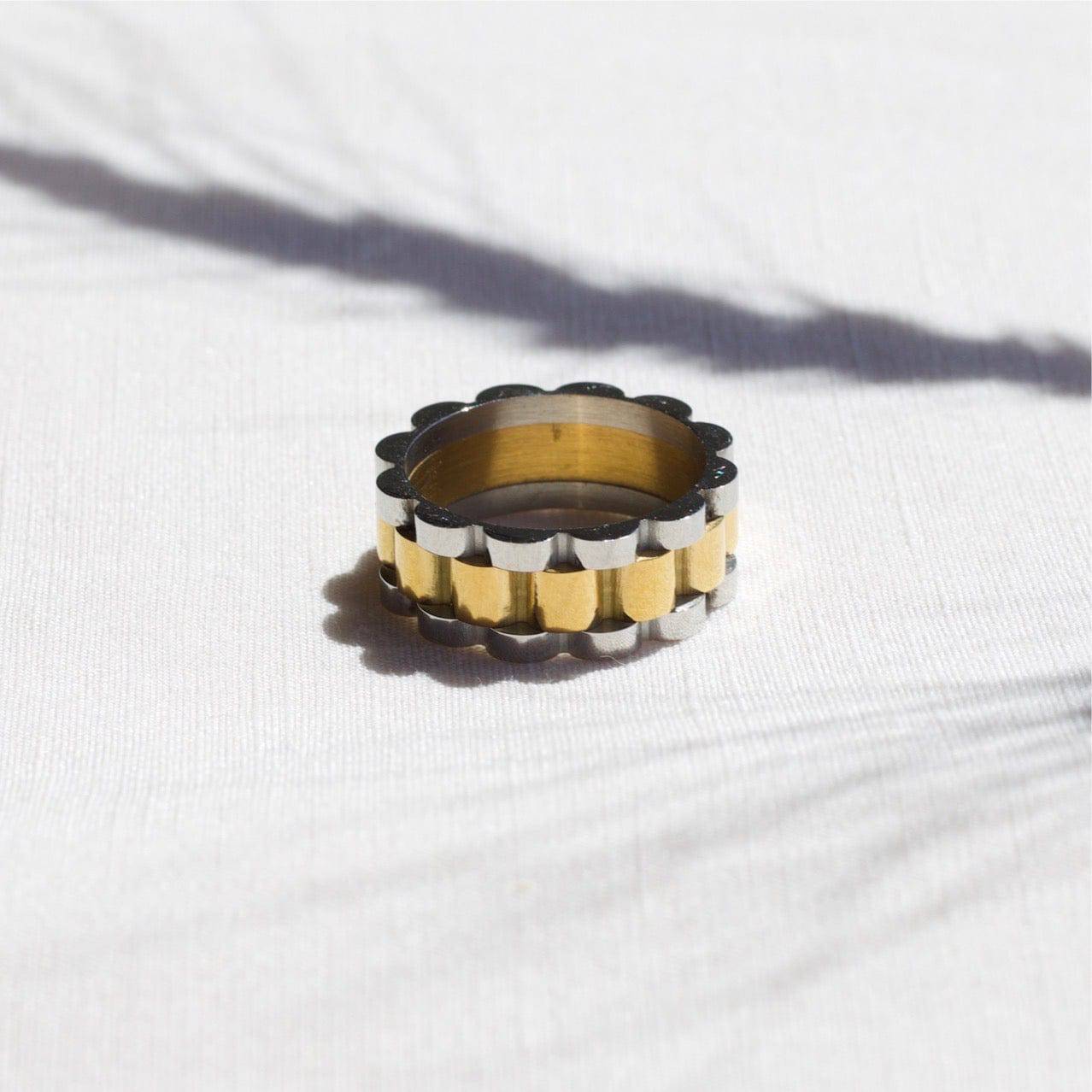 Aiden - Klassisk chunky ring i guld - silver - Store 1998