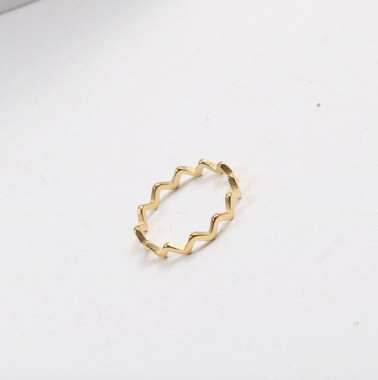 Atticus - Gulplätterad zigzag ring - Store 1998