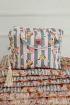Large Make-Up Bag - Blue Stripes