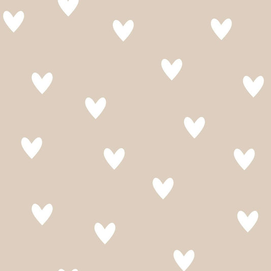 Simple Hearts Wallpaper - Beige