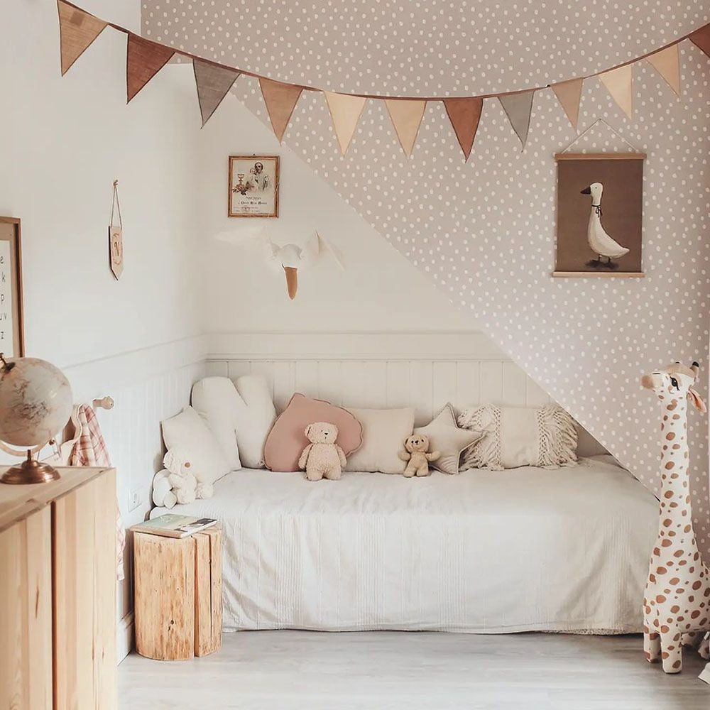 Simple Irregular Dots Wallpaper - Powder Pink And White